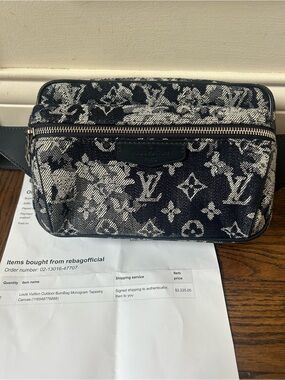 Louis Vuitton Monogram Tapestry Bum Bag Outdoor M57281 Denim